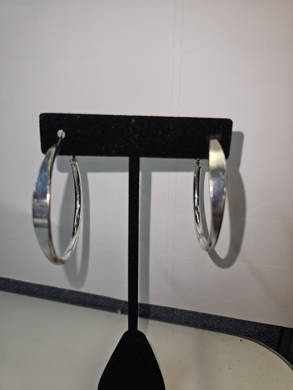 Polished Silver Hoop Earrings for Women